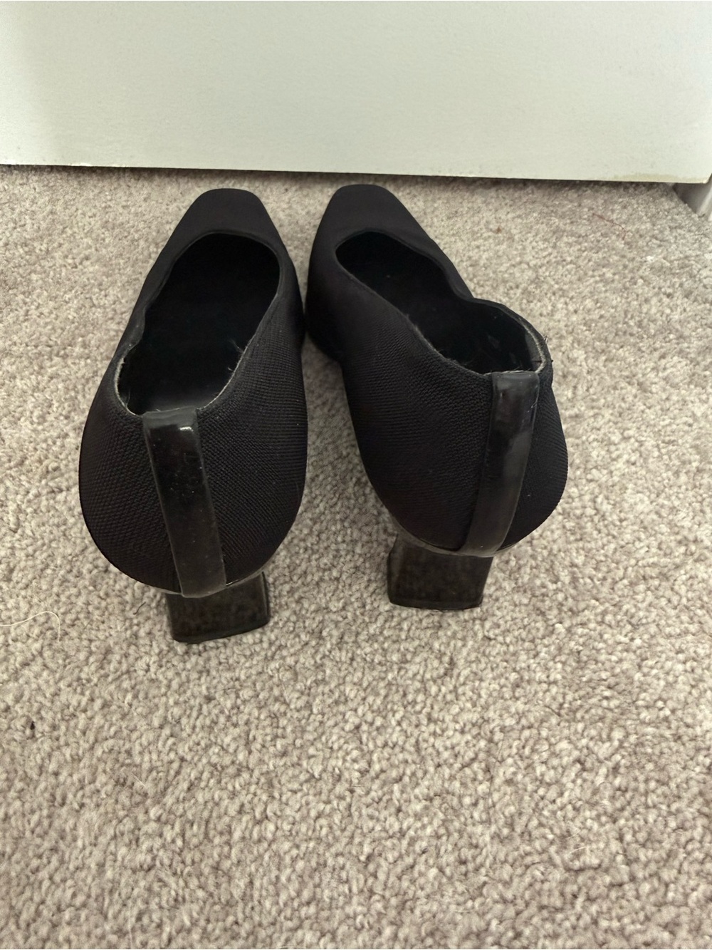 Stuart Weitzman Black Textile Square-Toe Pump - Picture 5 of 7